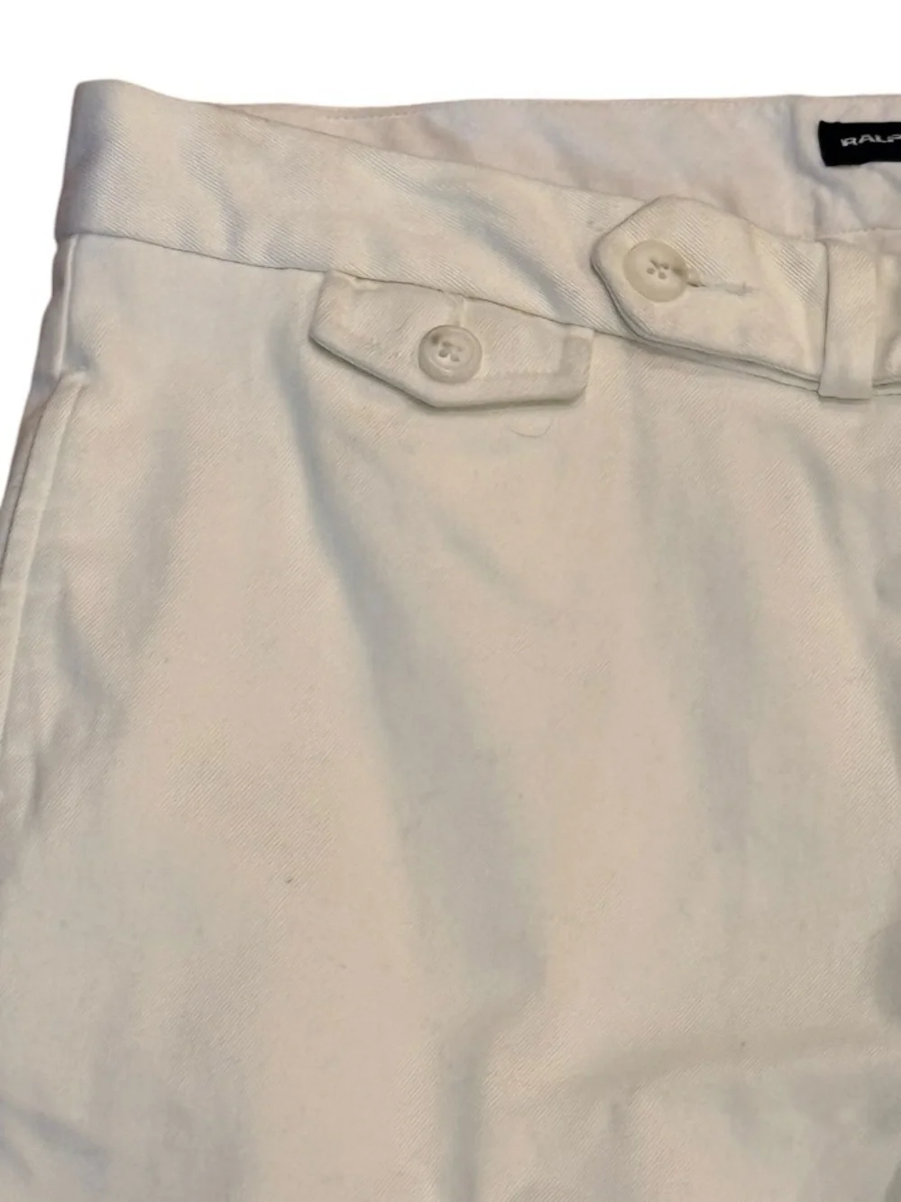 Ralph Lauren Sport Cropped Cuffed Chino Zip Fly Cotton Pants White 10